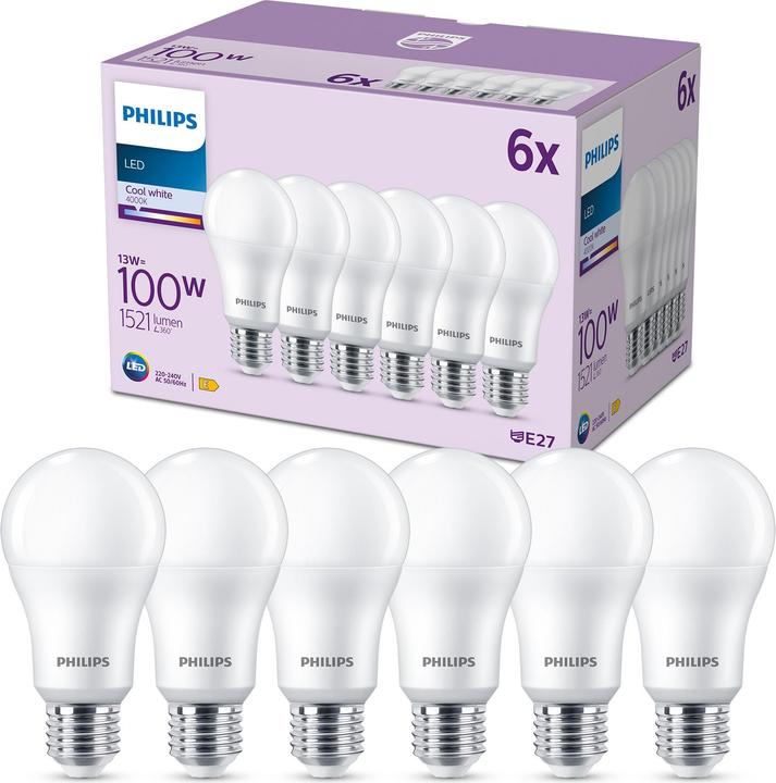 Actual product image Philips LED Bulbs (E27, 13 W, 1521 lm, 6 x, E)