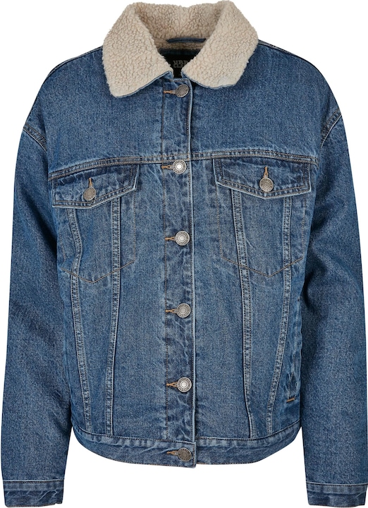 Urban Classics Ladies Oversized Sherpa Denim Jacket (4XL)