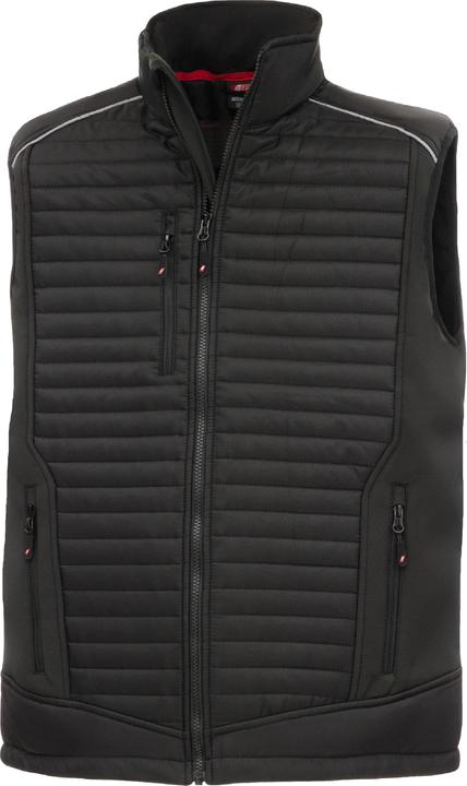 Nitras MOTION TEX PLUS, quilted softshell waistcoat, black (colour code: 1000), 340 g/sqm, comfortable wear (3XL, 4XL, 5XL, L, M, S, XL, XS, XXL)