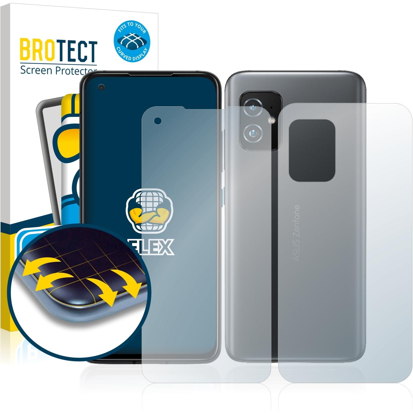 BROTECT Full-Cover Displayschutz (2 Stück, Asus Zenfone 8), Smartphone Schutzfolie, Transparent