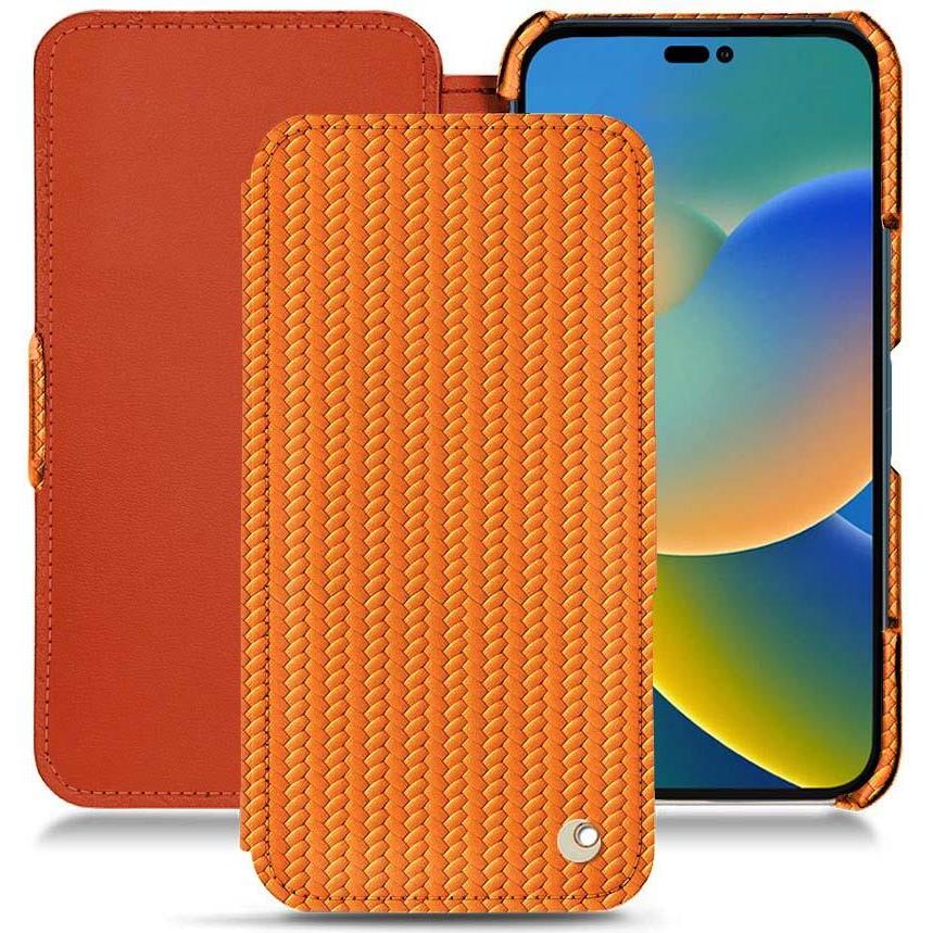 Noreve Lederschutzhülle horizontal (Apple iPhone 14), Smartphone Hülle, Orange