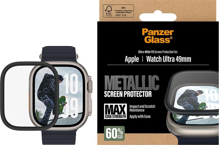 Image du produit PanzerGlass Screen Protector w. black Metal Frame Apple Watch 2025 49mm/ Ultra 2