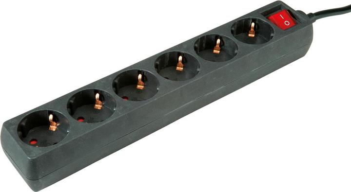 Produktbild Roline 6fach Steckdosenleiste mit Schalter schwarz 10m (6 x, CEE 7/3, 10 m)