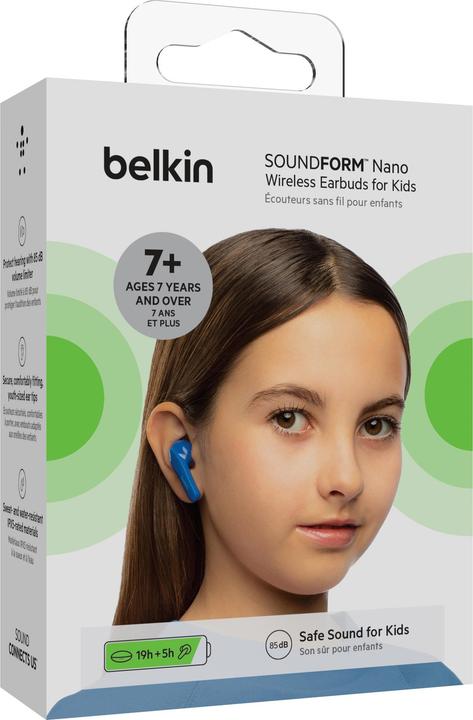 Produktbild Belkin SoundForm Nano Bluetooth In-Ear Kinder Kopfhörer, kabellos, 85 dB Begrenzung, True Wireless