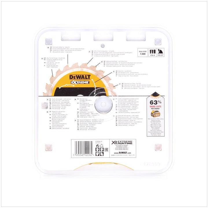 Actual product image DeWalt Xtreme Runtime 210mm x 30mm 36T CSB