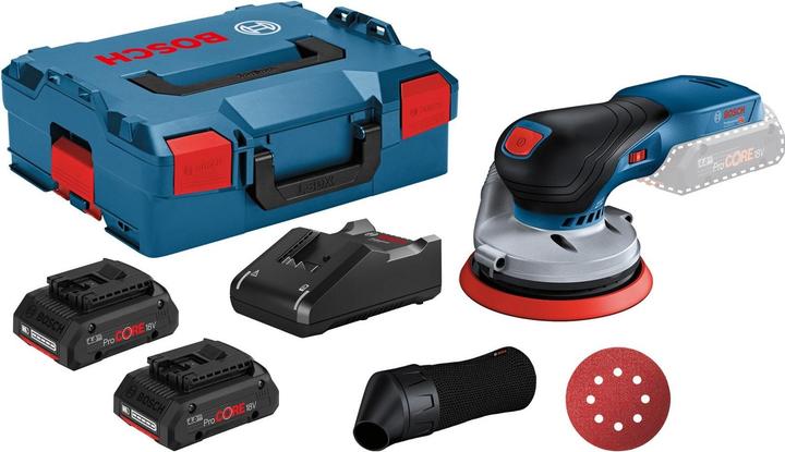 Bosch Professional Bosch Akku-Exzenterschleifer GEX 18V-125 / 2x 4,0 Ah ProCORE18V Akku + Ladegerät in L (Eccentric polisher)