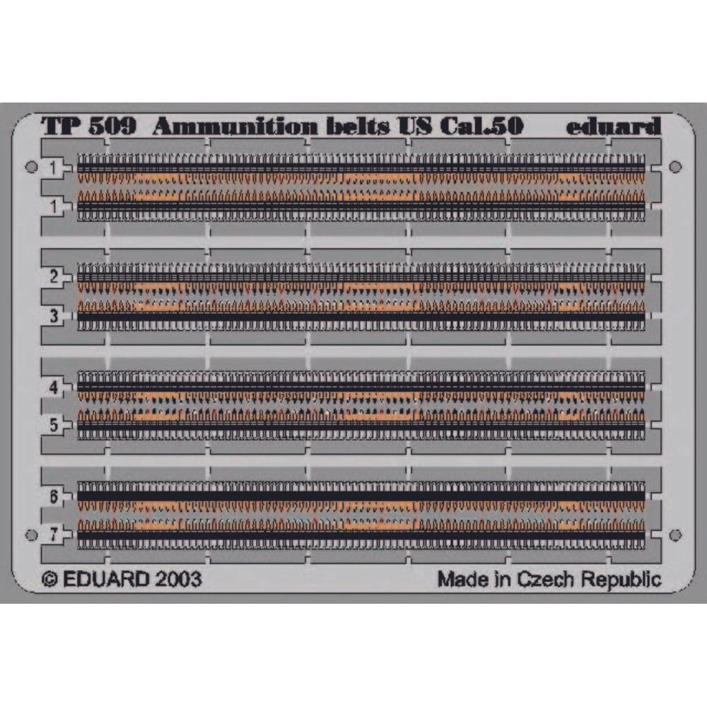 Eduard Ammunition belts US Cal.50, Coloriert.