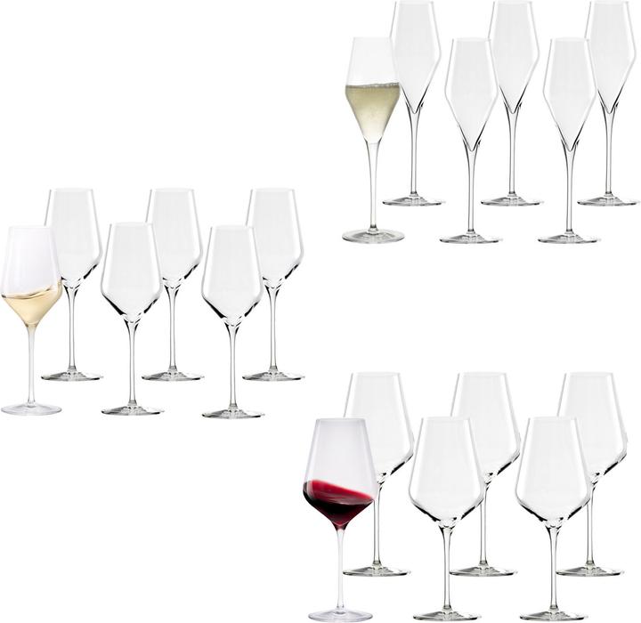 Stölzle Wein- und Sektgläser Quatrophil (57 cl, 18 Gläser, Sektgläser, Weissweingläser, Rotweingläser)