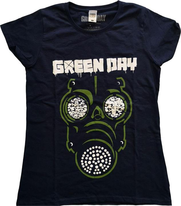Immagine prodotto Green Day Maglietta da donna/ragazzo in cotone con maschera verde (S)