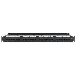 Intellinet 24x RJ45 Cat6 UTP Patchpanel mit Kabelhalterung, Server Zubehör