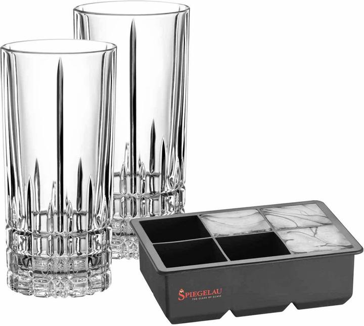 Actual product image Spiegelau Longdrink glasses + Perfect Serve ice cube tray (3.50 dl, 3 x, Long drink glasses)