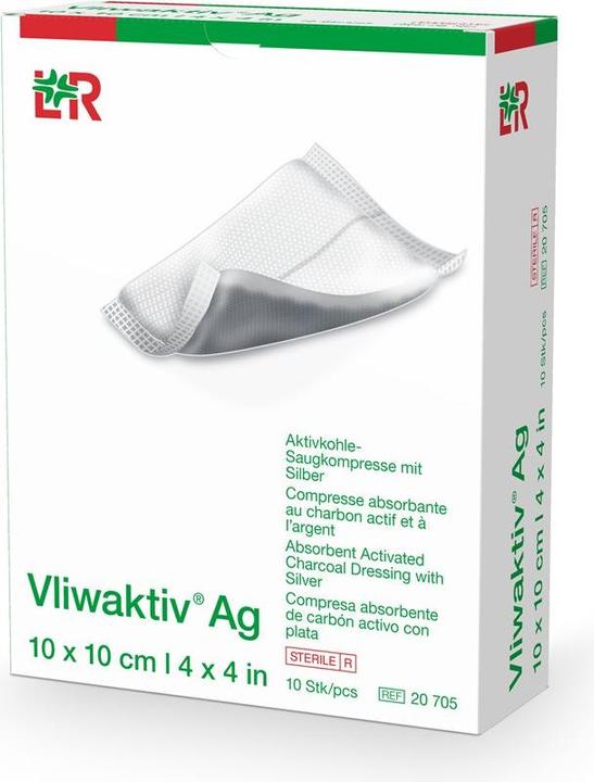Produktbild Vliwaktiv Ag Aktivkohle Verband steril