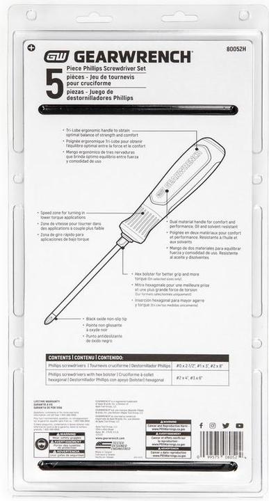 Produktbild Gear Wrench Phillips Schraubendreher Set 5-tlg.