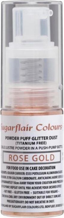 Nährwerte und Zutaten Sugarflair Pumpspray Glitzerstaub -Rose Gold- E171 Frei 10g (1 x)