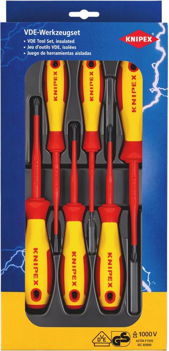 Image du produit Knipex Jeu de tournevis VDE (Vis fendues, Cruciforme PZ, Recouvrement cruciforme Phillipps (PH))