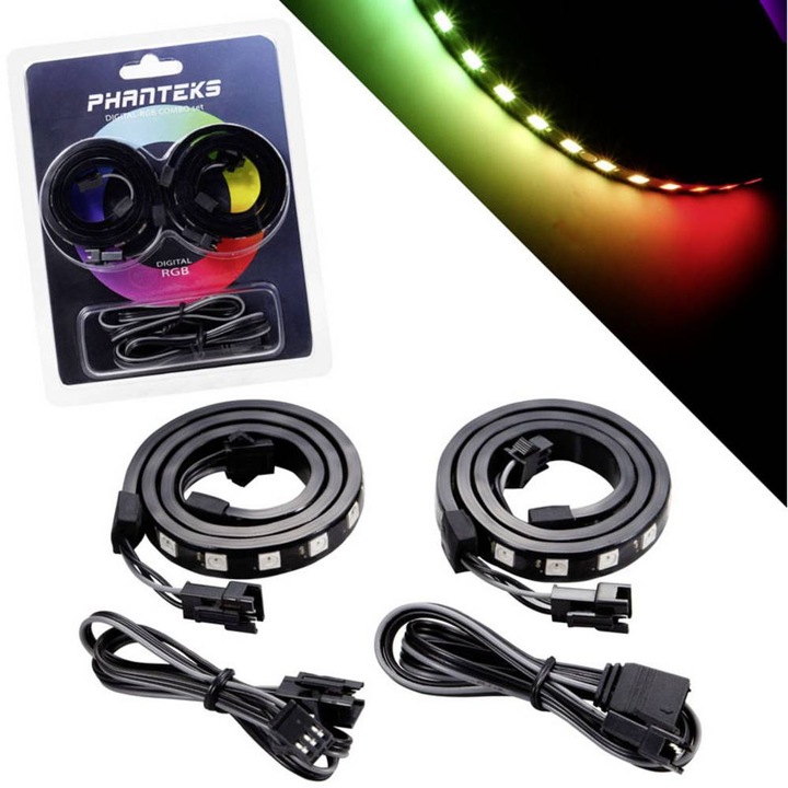 Actual product image Phanteks PC Case Upgrade Kit Digital Combo Set incl. 2x LED Strip (Multicoloured)