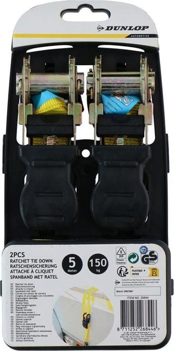 Actual product image Dunlop Tie down ratchet 2pc 150kg