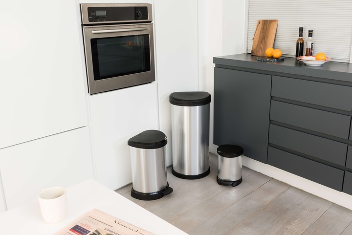 Produktbild Curver DECOBIN Abfalleimer 40L mit Drücker silber metallic (40 l)