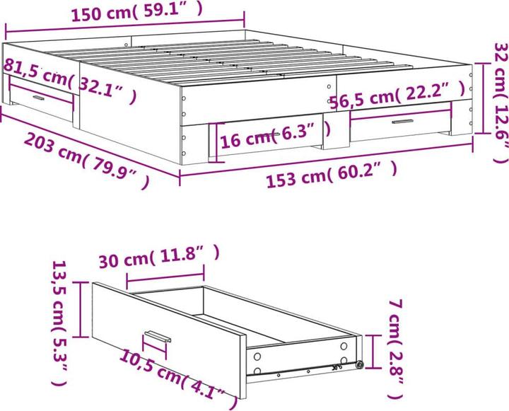 Image du produit vidaXL Bettgestell (150 x 200 cm)