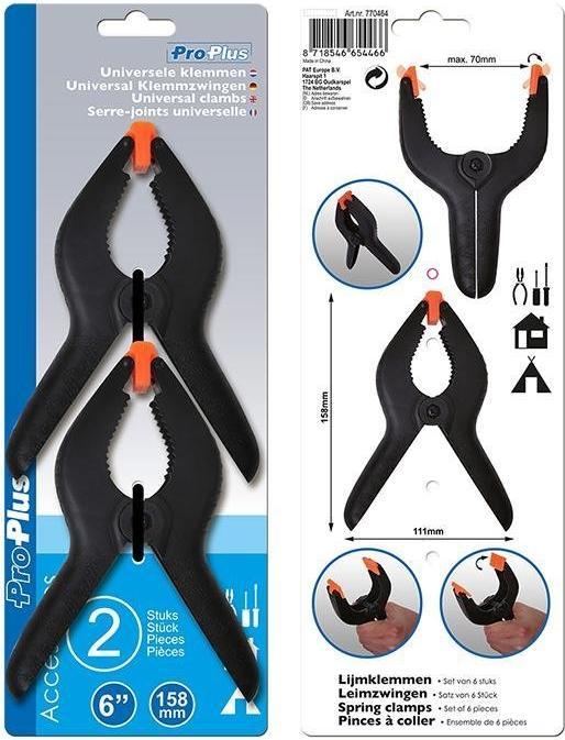 Immagine prodotto ProPlus Set di 2 pezzi di morsetto universale