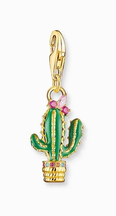 Produktbild Thomas Sabo Charm-Anhänger Grüner Kaktus Vergoldet (925er Silber, Emaille)