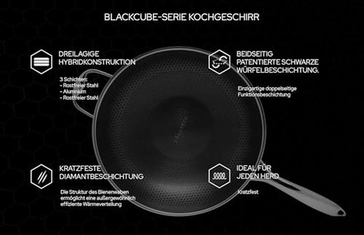 Image du produit Kohersen Garnek z pokrywką Black Cube 24cm (24 cm, Casserole, Aluminium, Acier inoxydable)