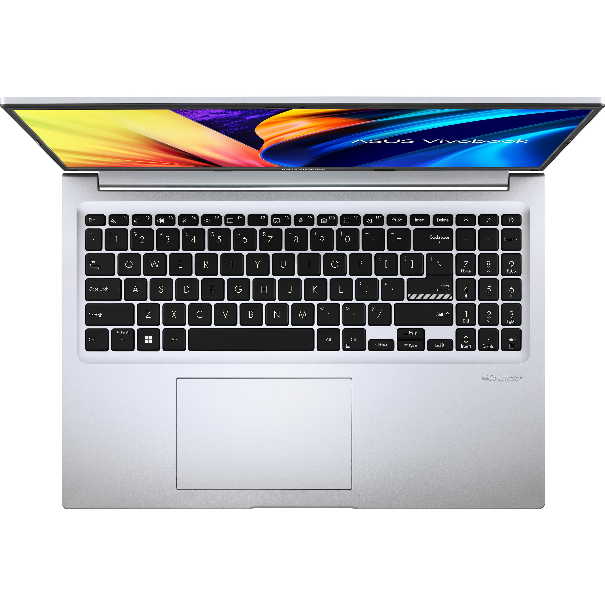 ASUS Vivobook 16 (16", Intel Core i7-1255U, 16 GB, 1000 GB, DE), Notebook, Silber