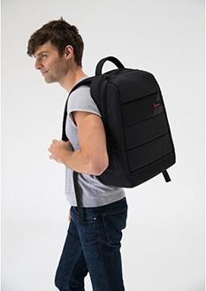 Actual product image Bestlife Backpack 15,6" with USB and Type-C black/red W x H x D mm: 330 x 190 x 490 for: 15,6"