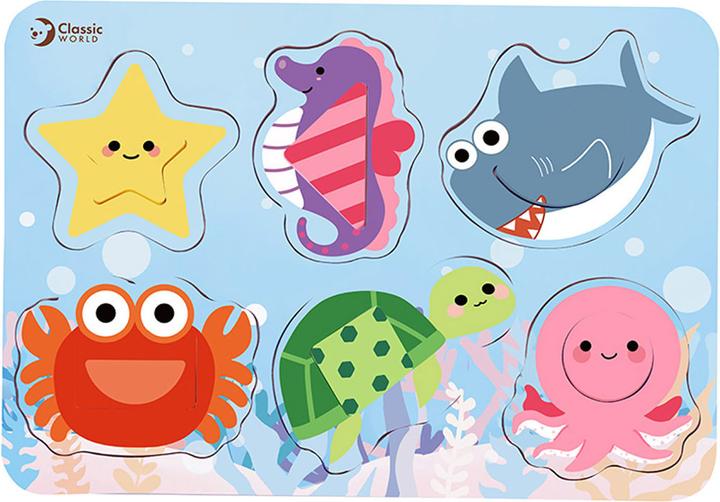 Actual product image Classic World Wooden puzzle sea animals, 13pcs. (13 pieces)