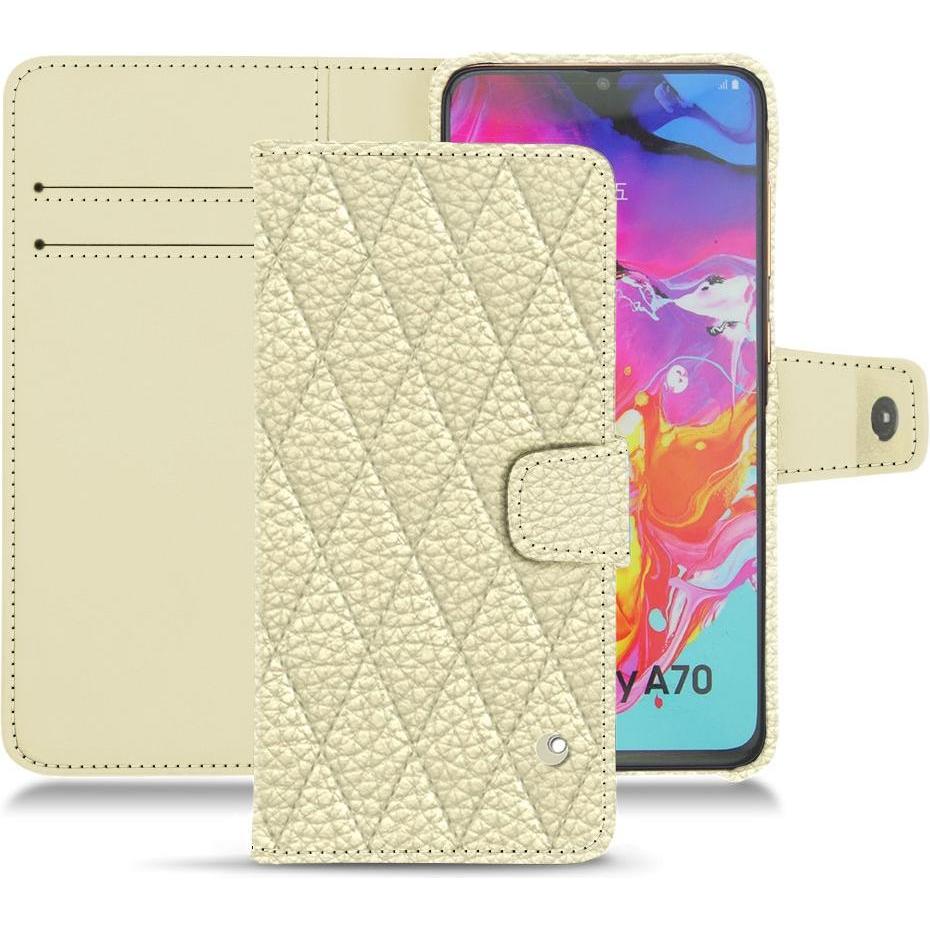 Noreve Lederschutzhülle Wallet (Samsung Galaxy A70), Smartphone Hülle, Weiss