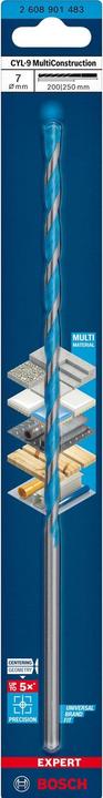 Actual product image Bosch Professional Zubehör Expert CYL-9 MultiConstruction drill, 6.5 x 200 x250 mm, d 6.5 mm (7 millimetres)