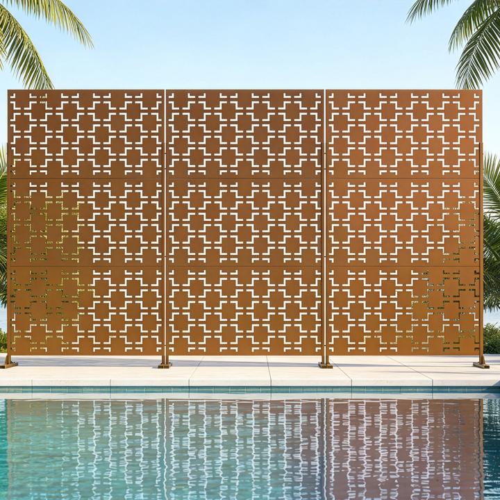 Produktbild Casa.Pro Trennwand Basciano verzinkter Stahl 180x90 cm Braun