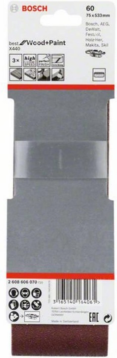 Produktbild Bosch Professional Zubehör PRO X440 Schleifband, 75 x 533 mm, G60 (60)