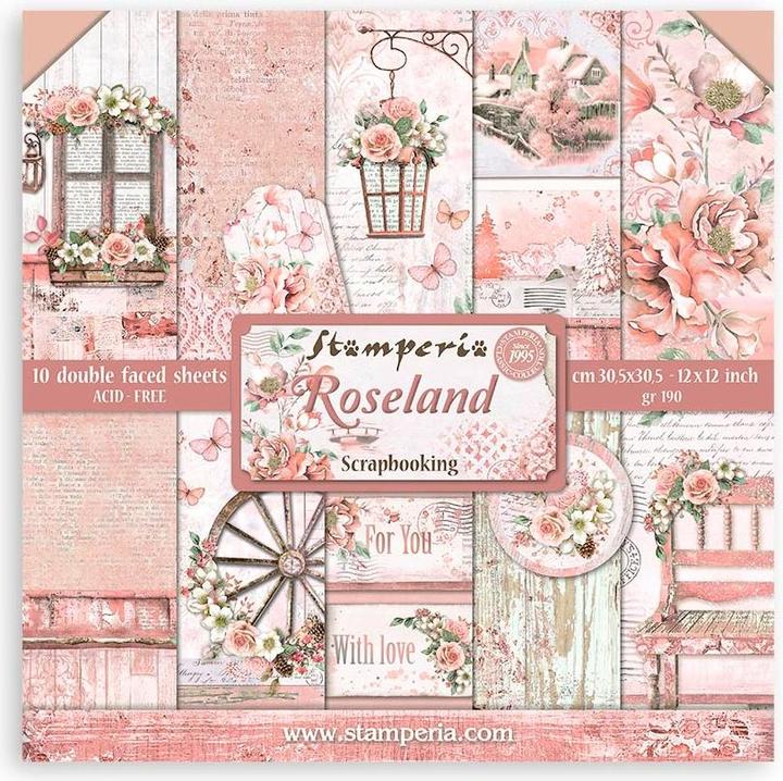 Image du produit Stamperia Bloc de scrapbooking "Roseland", 10 feuilles, 30,5 x 30,5 cm (190 g/m², 10 x)