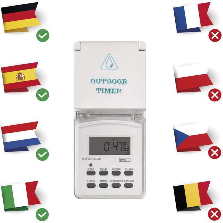 Immagine prodotto Emos Timer digitale Ip44 Schuko (CEE 7/7)