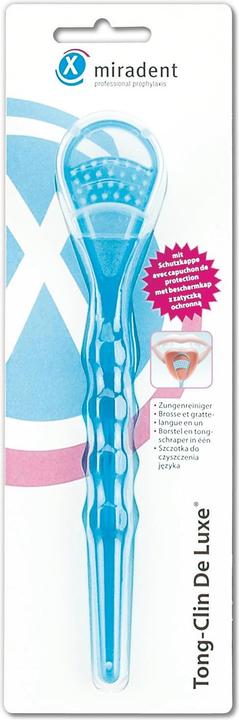 Miradent Tong-Clin De Luxe blue tongue cleaner (Tongue scraper, 1 x)