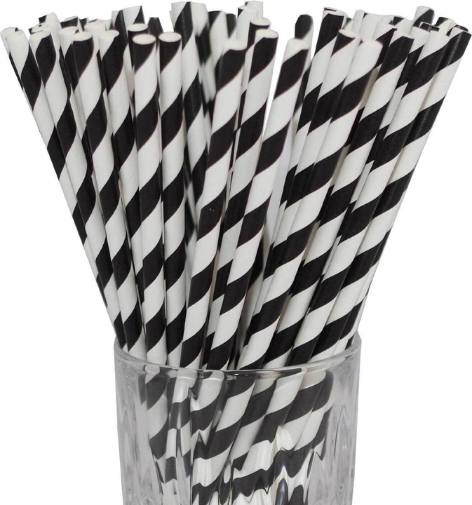 Actual product image Luxentu Paper Drinking Straws Striped (100 x)