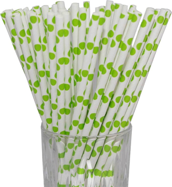 Actual product image Luxentu Paper Drinking Straws Dotted (100 x)