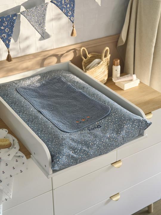 Actual product image Vertbaudet Baby Wickelauflagen-Set INDIEN BLUME, personalisierbar (72 x 49 cm)