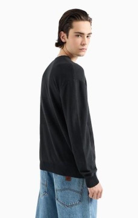 Actual product image Armani Exchange Comber Cotton Horizontal Stripe Pullover Sweater (XL)