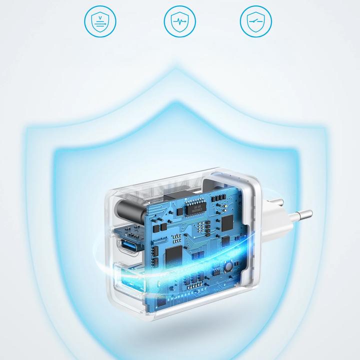 Actual product image Anker 20W USB-C and USB-A connection 2-port wall charger (20 W)
