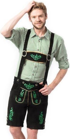 Image du produit PartyChimp Short en cuir Otto Noir/Vert Taille M (M)