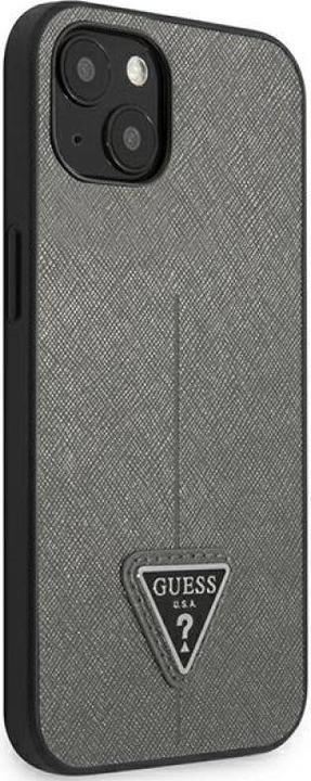 Produktbild Guess GUHCP13MPSATLG iPhone 13 6,1" srebrny/silver hardcase SaffianoTriangle Logo (Apple iPhone 13, Apple iPhone 14, Apple iPhone 15)