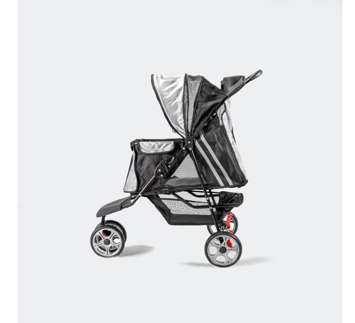 Produktbild InnoPet Buggy All Terrain, Schwarz / Silber (Hund, Katze, Faltbar)
