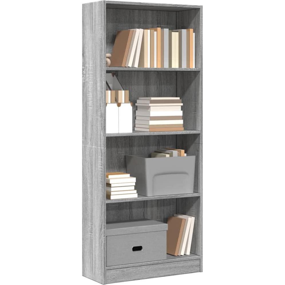 VidaXL, Regal, Bücherregal Regal Standregal Büroregal Aufbewahrungsregal Grau Sonoma (60 x 24 x 143 cm)