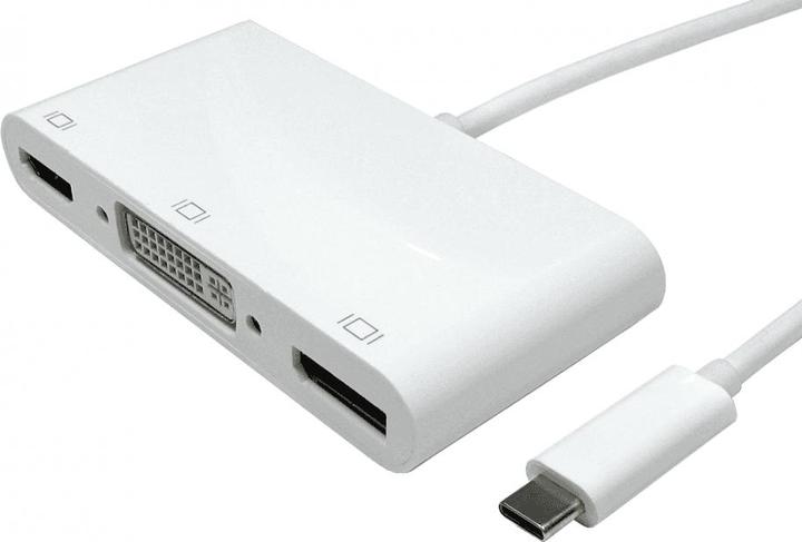 Produktbild Cables Direct USB Type C to HDMI Display Port and DVI - White (USB-C)