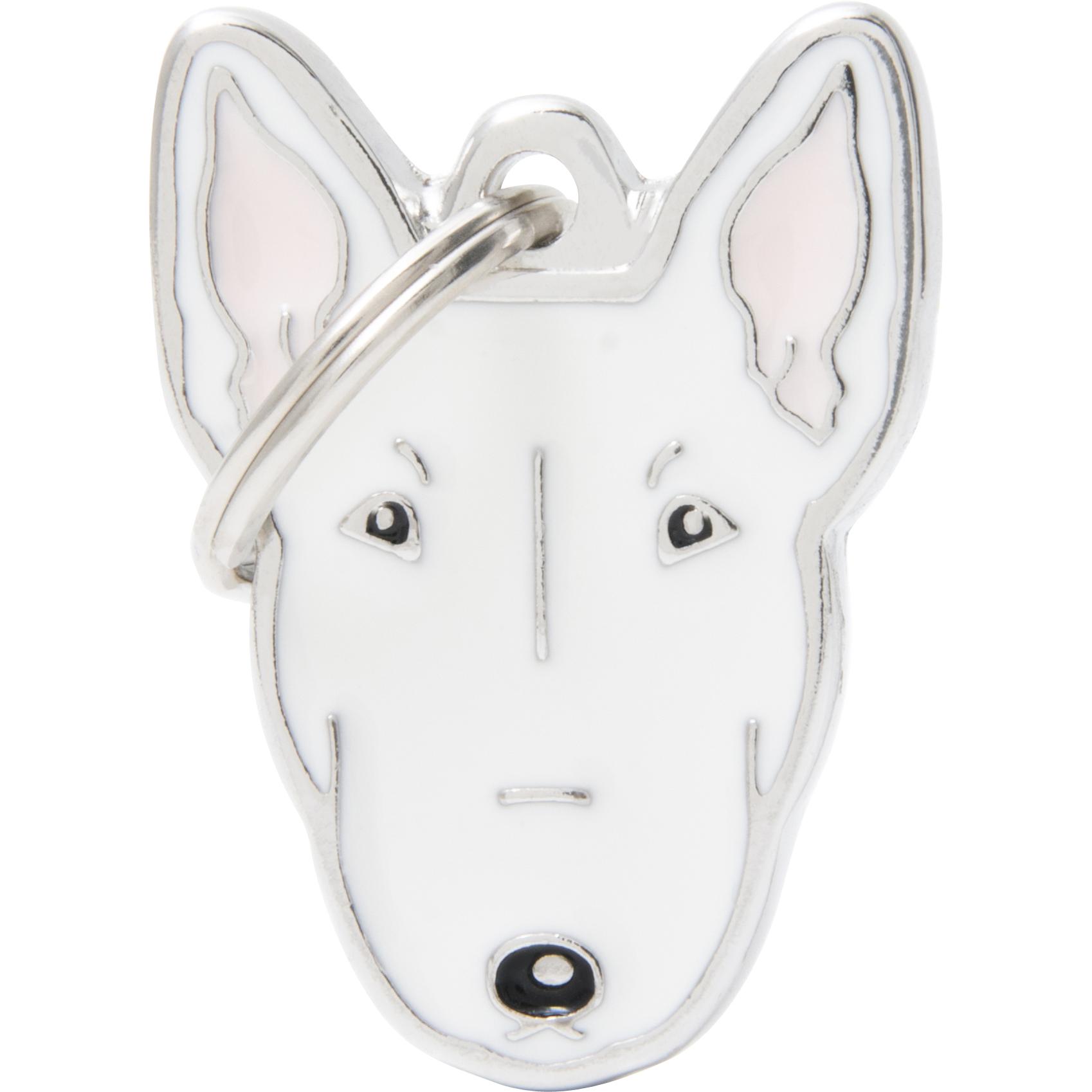 Myfamily MyFa tegn friends, bull terrier, hvid (Cane), Collare + Guinzaglio