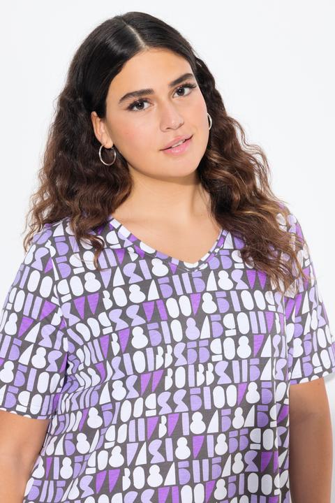 Produktbild Ulla Popken T-Shirt, Zahlen, A-Linie, V-Ausschnitt, Halbarm (46, 48)