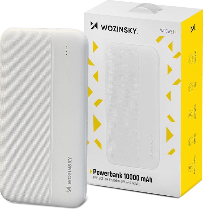 Immagine prodotto Wozinsky powerbank Li-Po 10000mAh 2 x USB bianco (WPBWE1) (10000 mAh, 10 W, 37 Wh)