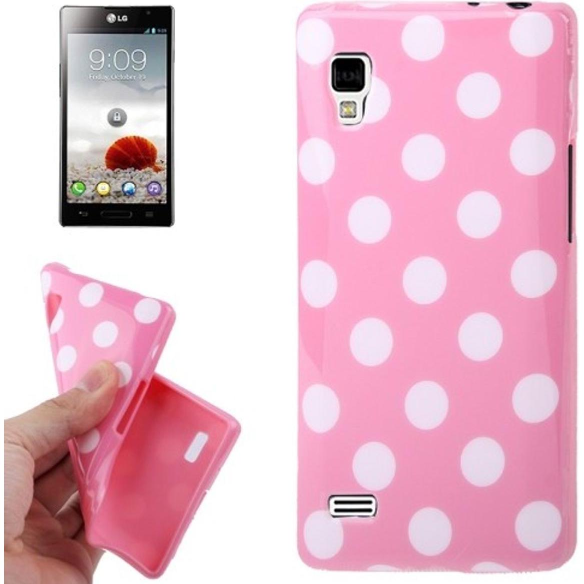 König Design Schutzhülle TPU Punkte Case für Handy LG Optimus L9 / P760 (LG Optimus L9), Smartphone Hülle, Rosa